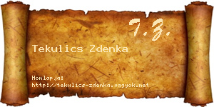 Tekulics Zdenka névjegykártya